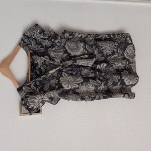 Womans Eclair Blue and White Floral Blouse XL